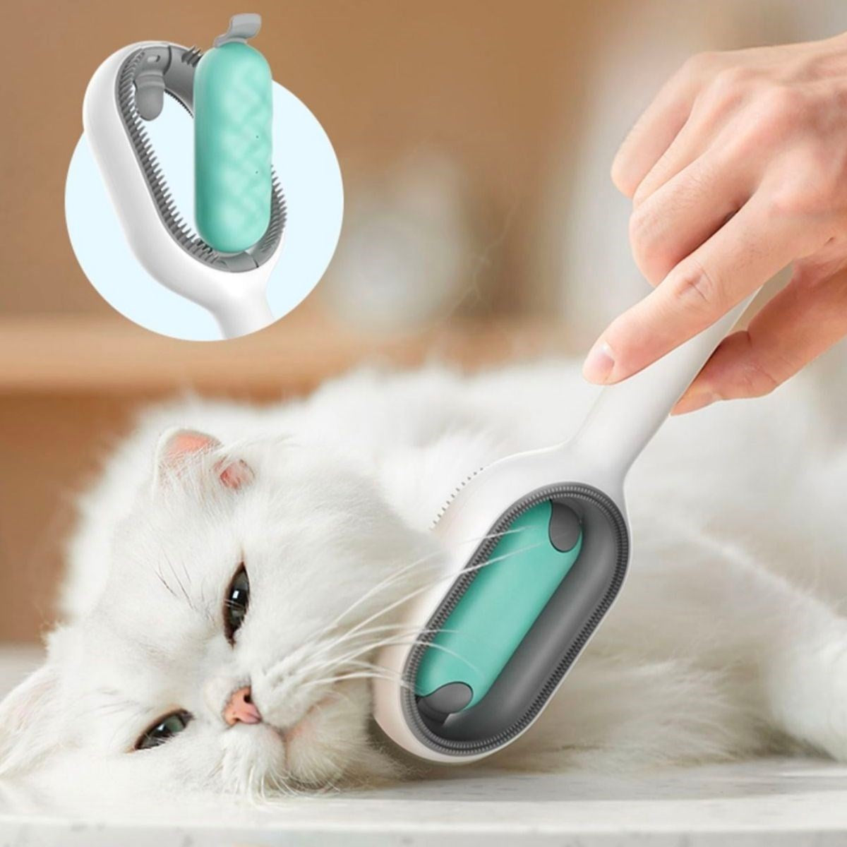 CatzyLife® Evcil Hayvanlar İçin Çift Taraflı Pet Fırçası Nemli Tüy Tarama Tarağı