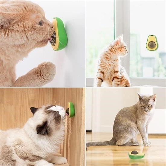 Avokado Model Yapışkanlı Kedi Oyuncağı | Catnip İçerikli Yalanabilir Oyuncak
